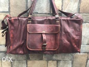 Pure leather duffle bag large size