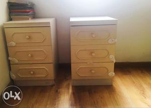 Set of two off white bedside table,  each