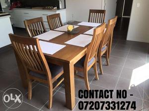 TEAK DINING TABLE in camel brown shade 4 & 6