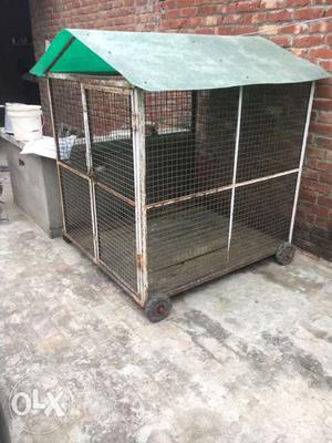 White Metal Rolled Pet Cage