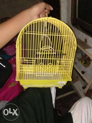 Yellow Wired Birdcage