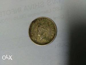 1/4 rupee British India, metal -silver