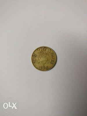 20 Paise Coin(lotus Design) |  Bombay Mint |