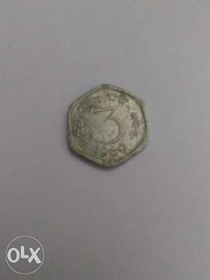 3 Paisa old coin in the year 