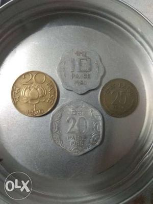 4 coins silver 2 and gold 2 Indian ' s coins