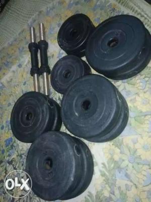 76 kg rubber Plates 1 pair dumbbell Rod 1 curl rod 2 plain