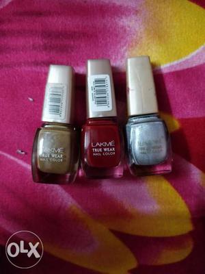 Beautiful Lakme true wear nail colours in shade