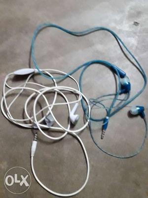 Black And Blue Corded Headphones