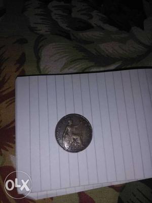 Half penny. british empire in India year 