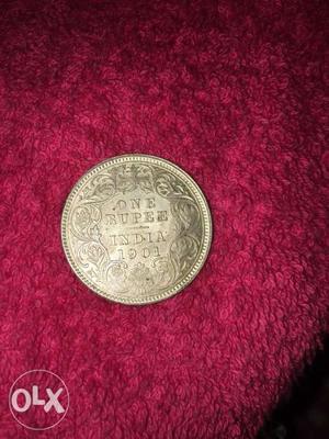 Pre Independance  Empress Victoria Pure Silver 1 rupee