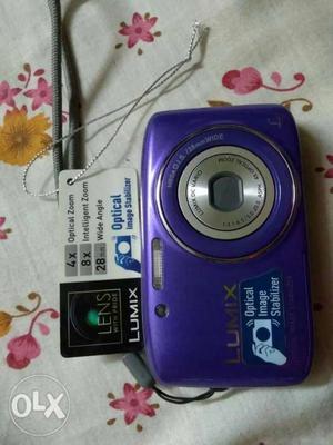 Purple Lumix Point-and-shoot Camera
