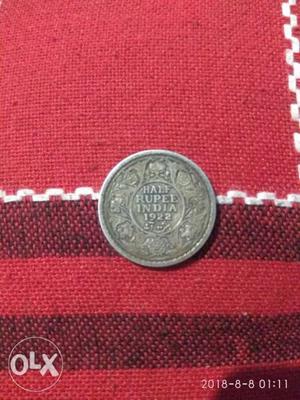  Round Brown Half Rupe Indian Coin