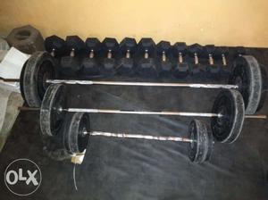 Three Black Barbells