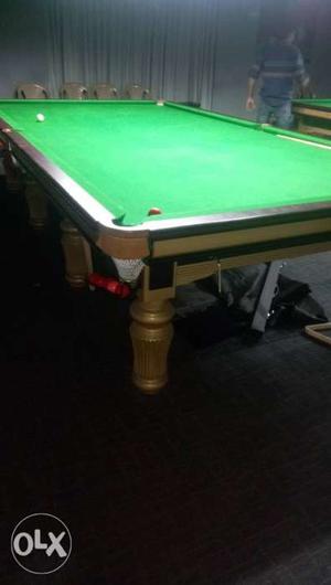 White And Green Pool Table