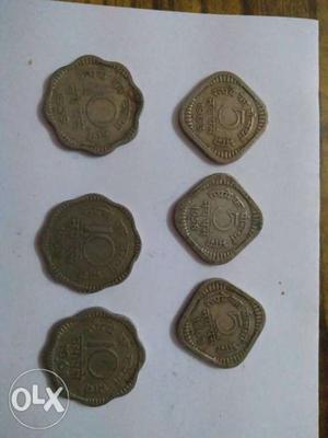 5 paise and 10 paise year 