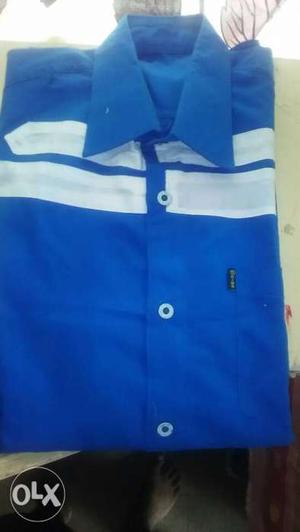 Blue Shirt size 40 chest pe white strip no use
