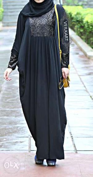 Farasha Black jersey abaya negotiable