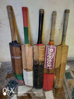 Five Wooden Cricket Bats