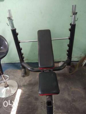 Gray And Black Weight Bench