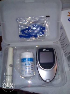 New Gray And Black Glucometer Set With Case
