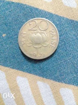 Old 20 paise with lotus i am sell this coin only
