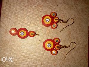 Qulling paper earing. My art work. Pair of earrings with a