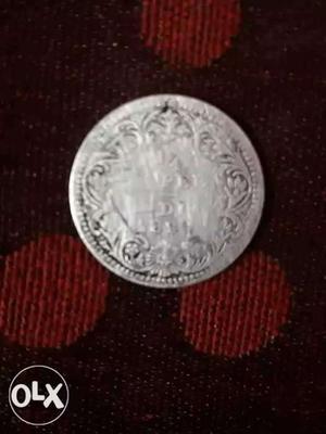,Round Silver Coin 1/4 paisa