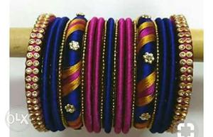 Silk thread bangles set any color and any size..