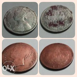 Two Round Silver-colored And Bronze-colored Coins Collage