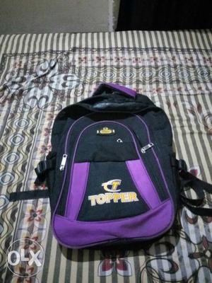 Black And Purple Topper Backpack