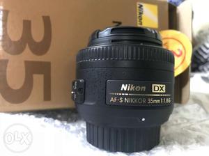 Black Nikon AF-S Nikkor 35mm DX Lens With Box & Warranty