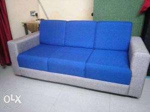 Blue Fabric 3-seat Sofa. We make fresh sofa at lower price