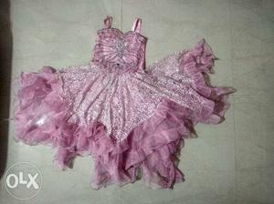 Girl Pink Spaghetti Strap Floral Maxi Dress