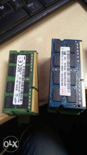 Green And Blue Computer RAM Sticks