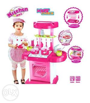 Kids's Pink Plastic Kitchen Playset toy