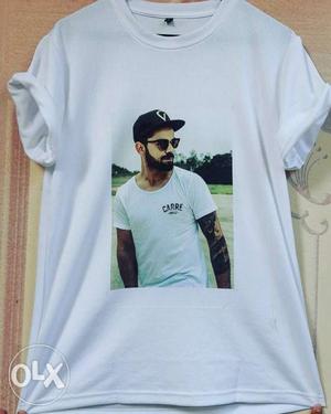 Men's White Printed Crew-neck Ts-hirt brand new