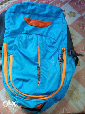 New And Stylish Backpack For Men. Blue and orange backpack