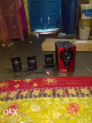 Red And Black 3.1 Channel Speakers