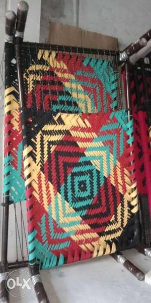 Red, Blue, And White Tribal Print Textile