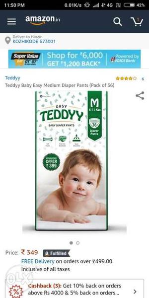 Teddy Baby Diaper Pants Available In All Size At