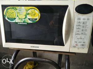 White And Black Samsung Microwave Oven