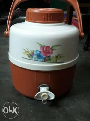 White And Brown Plastic Water Jug