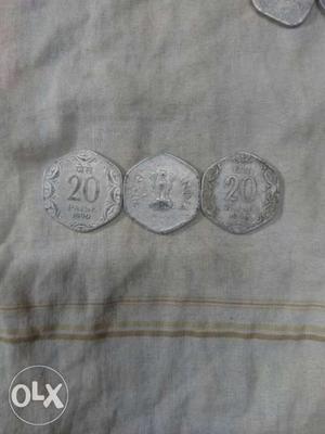 3 coins of 20 paise manufacturing  and 