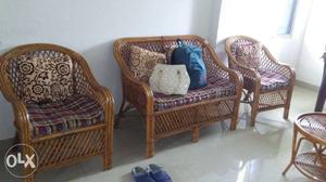 8 months old 2+1+1 Cane Sofa Set with tea-table