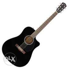 Acoustic guitar with strings and wires and pick