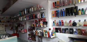 All cosmetic product sell with counter nd self