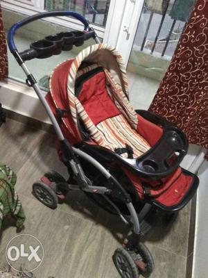 Baby's Red And Black Stroller (1st Step)