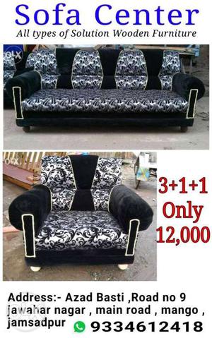 Black sofa set 3+1+1