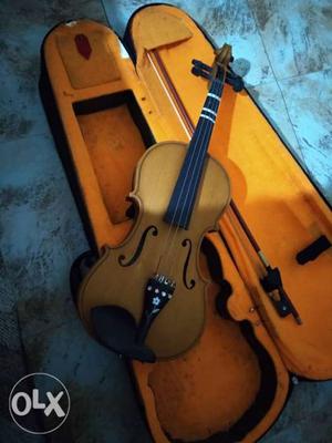 Brown And Black Violin With Box And Case