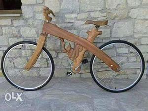 Brown Wooden Balance Bike